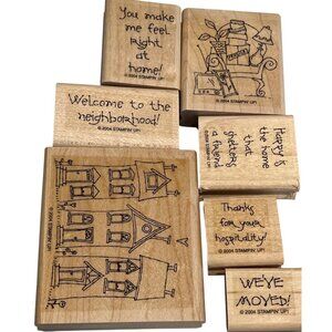 Stampin Up! Right At Home Wood-Mounted Rubber Stamp Set